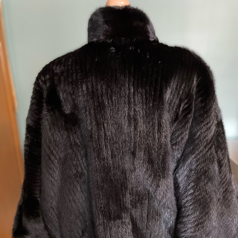 Reversible Genuine Black Mink Bomber Jacket